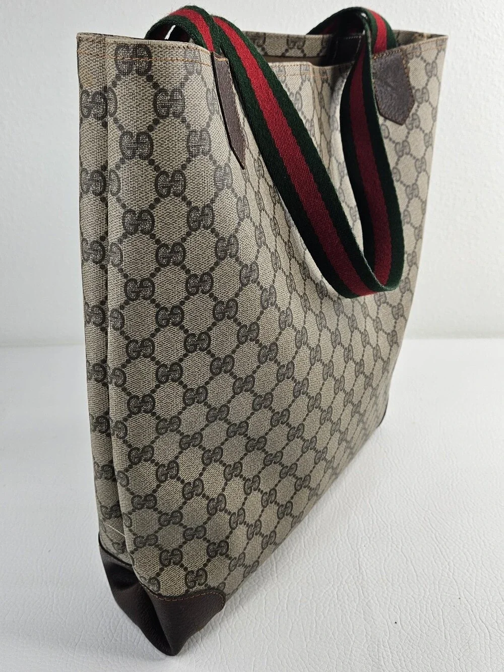 Authentic Gucci Vintage GG Supreme Sherry Line Tote GG Supreme Monogram Bag